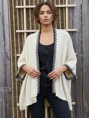 Simply Natural 100% Baby Alpaca Sweater Cape Shrug | One Size